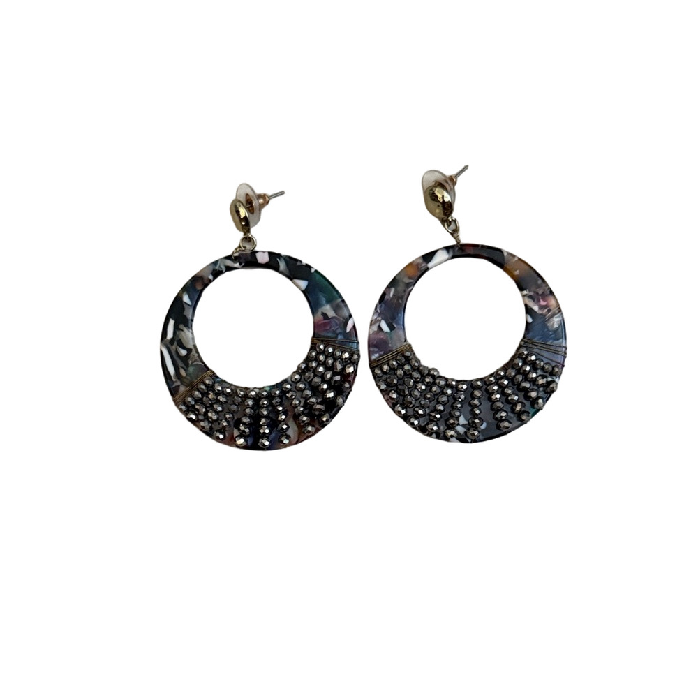 ✨ Multicolor Hoop Earrings with Silver Accents